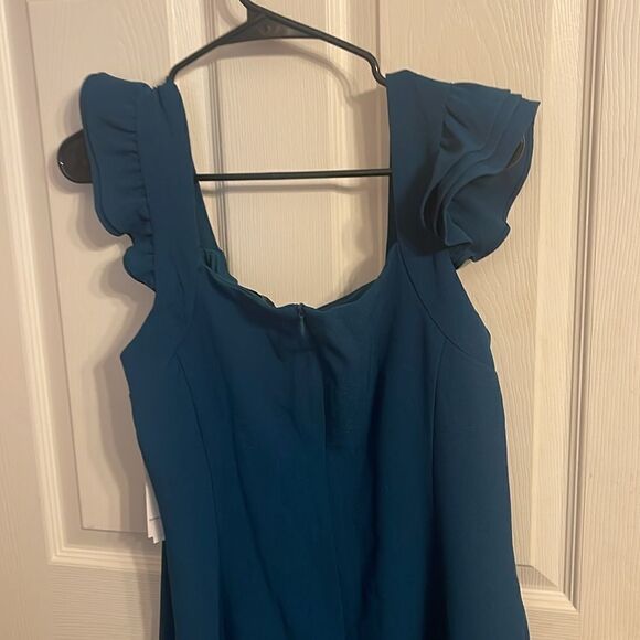 Donna Ricco New York Square Neck Ruffle Sleeved Dress NWT Size 10 - Picture 7 of 9